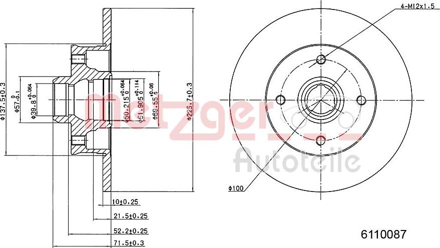 Metzger 6110087 - Bremsscheibe alexcarstop-ersatzteile.com