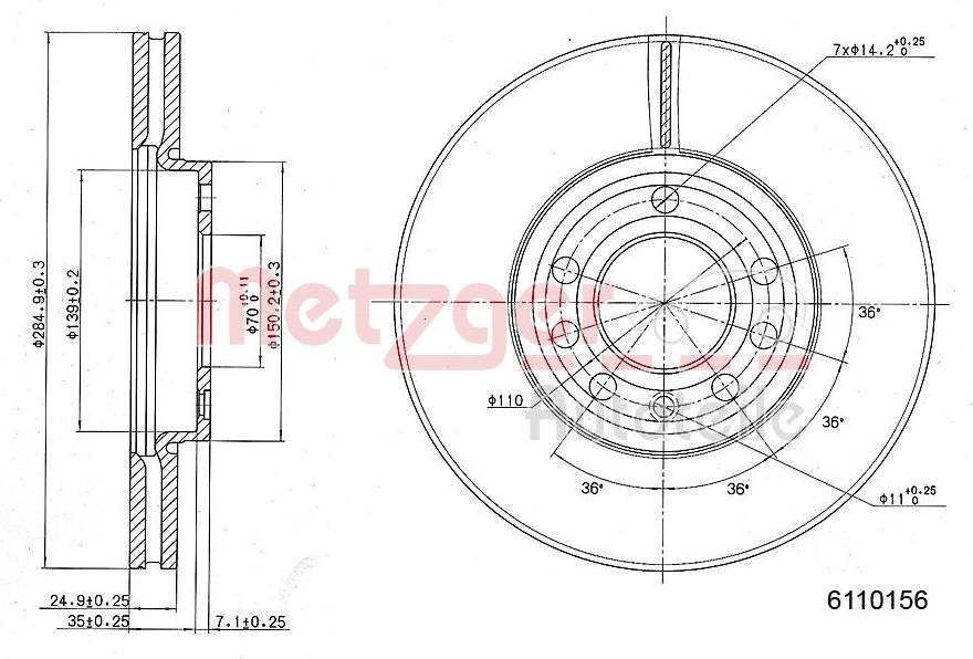 Metzger 6110156 - Bremsscheibe alexcarstop-ersatzteile.com