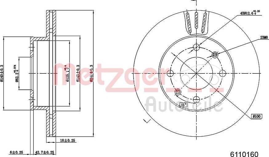 Metzger 6110160 - Bremsscheibe alexcarstop-ersatzteile.com