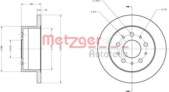 Metzger 6110163 - Bremsscheibe alexcarstop-ersatzteile.com