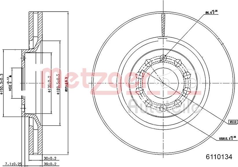 Metzger 6110134 - Bremsscheibe alexcarstop-ersatzteile.com