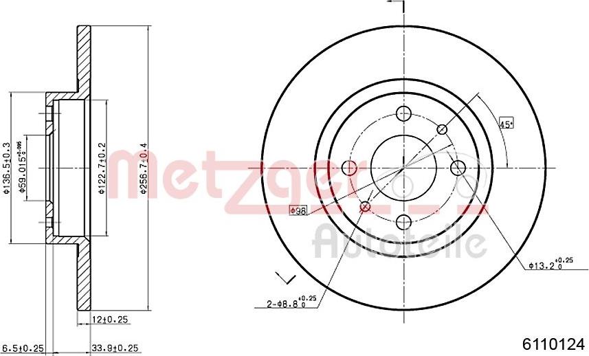 Metzger 6110124 - Bremsscheibe alexcarstop-ersatzteile.com