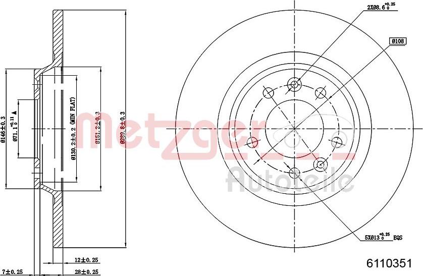 Metzger 6110351 - Bremsscheibe alexcarstop-ersatzteile.com