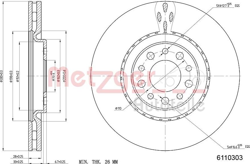 Metzger 6110303 - Bremsscheibe alexcarstop-ersatzteile.com