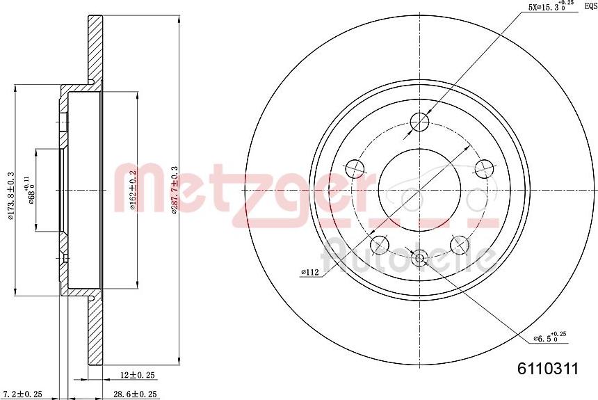 Metzger 6110311 - Bremsscheibe alexcarstop-ersatzteile.com