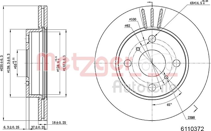 Metzger 6110372 - Bremsscheibe alexcarstop-ersatzteile.com