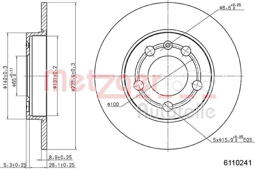 Metzger 6110241 - Bremsscheibe alexcarstop-ersatzteile.com