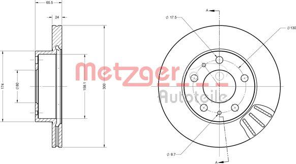 Metzger 6110252 - Bremsscheibe alexcarstop-ersatzteile.com