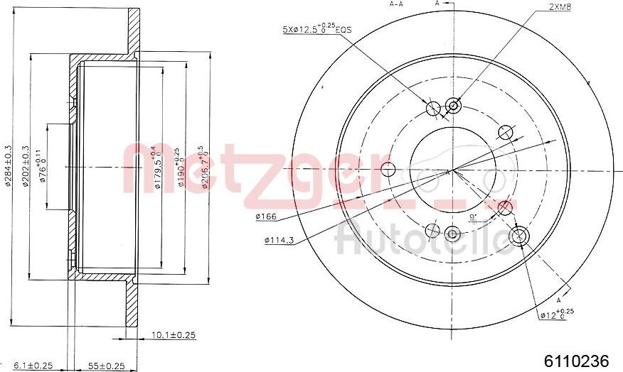 Metzger 6110236 - Bremsscheibe alexcarstop-ersatzteile.com