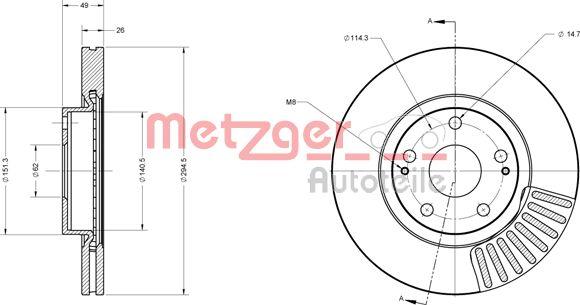 Metzger 6110276 - Bremsscheibe alexcarstop-ersatzteile.com