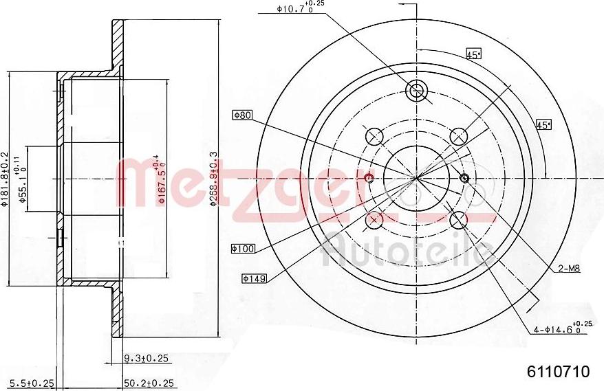 Metzger 6110710 - Bremsscheibe alexcarstop-ersatzteile.com