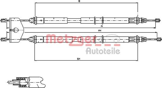 Metzger 11.5453 - Seilzug, Feststellbremse alexcarstop-ersatzteile.com