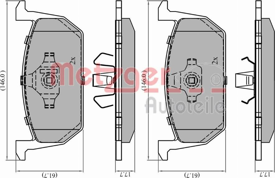 Metzger 1170925 - Bremsbelagsatz, Scheibenbremse alexcarstop-ersatzteile.com