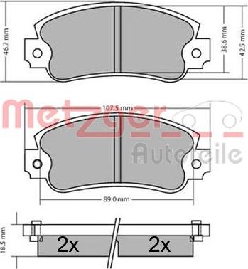 Metzger 1170449 - Bremsbelagsatz, Scheibenbremse alexcarstop-ersatzteile.com