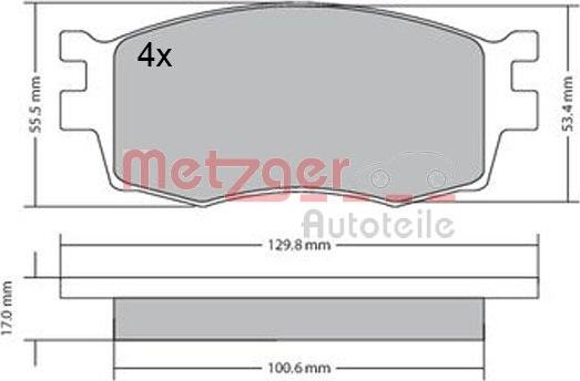 Metzger 1170441 - Bremsbelagsatz, Scheibenbremse alexcarstop-ersatzteile.com