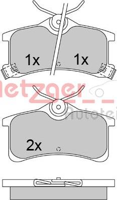 Metzger 1170463 - Bremsbelagsatz, Scheibenbremse alexcarstop-ersatzteile.com