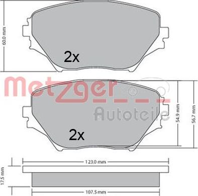 Metzger 1170418 - Bremsbelagsatz, Scheibenbremse alexcarstop-ersatzteile.com