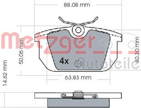 Metzger 1170487 - Bremsbelagsatz, Scheibenbremse alexcarstop-ersatzteile.com