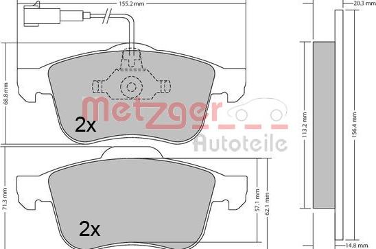 Metzger 1170424 - Bremsbelagsatz, Scheibenbremse alexcarstop-ersatzteile.com