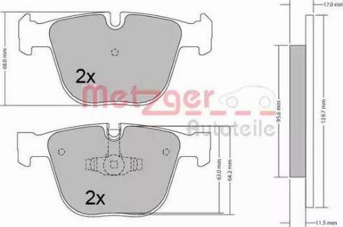 Metzger 1170421 - Bremsbelagsatz, Scheibenbremse alexcarstop-ersatzteile.com