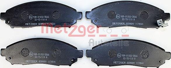 Metzger 1170541 - Bremsbelagsatz, Scheibenbremse alexcarstop-ersatzteile.com