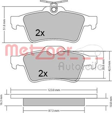 Metzger 1170503 - Bremsbelagsatz, Scheibenbremse alexcarstop-ersatzteile.com