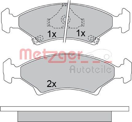 Metzger 1170666 - Bremsbelagsatz, Scheibenbremse alexcarstop-ersatzteile.com