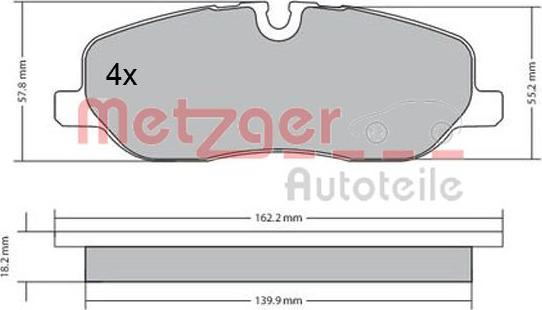 Metzger 1170668 - Bremsbelagsatz, Scheibenbremse alexcarstop-ersatzteile.com