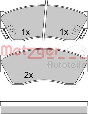 Metzger 1170625 - Bremsbelagsatz, Scheibenbremse alexcarstop-ersatzteile.com