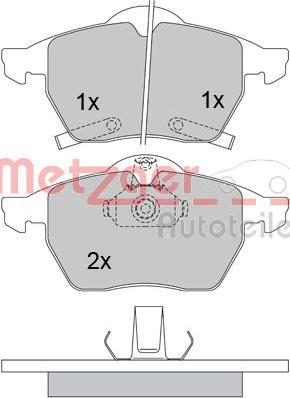 Metzger 1170098 - Bremsbelagsatz, Scheibenbremse alexcarstop-ersatzteile.com