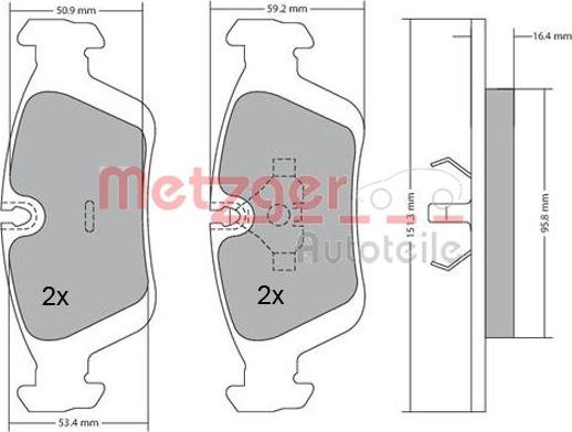 Metzger 1170043 - Bremsbelagsatz, Scheibenbremse alexcarstop-ersatzteile.com