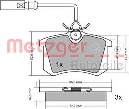 Metzger 1170054 - Bremsbelagsatz, Scheibenbremse alexcarstop-ersatzteile.com