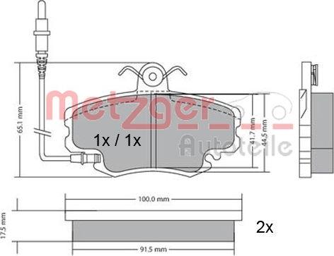 Metzger 1170009 - Bremsbelagsatz, Scheibenbremse alexcarstop-ersatzteile.com