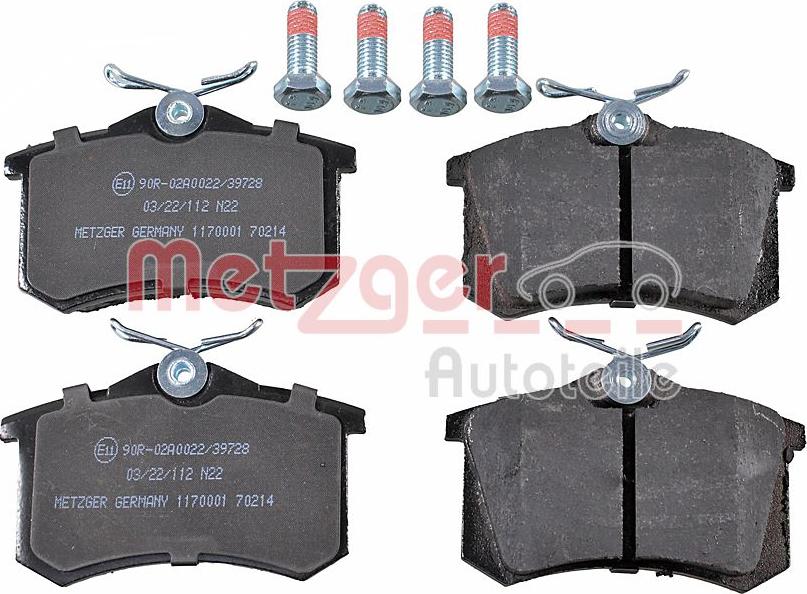 Metzger 1170001 - Bremsbelagsatz, Scheibenbremse alexcarstop-ersatzteile.com