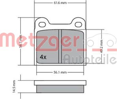 Metzger 1170003 - Bremsbelagsatz, Scheibenbremse alexcarstop-ersatzteile.com