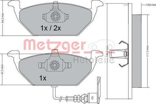 Metzger 1170002 - Bremsbelagsatz, Scheibenbremse alexcarstop-ersatzteile.com