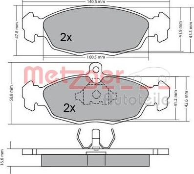 Metzger 1170015 - Bremsbelagsatz, Scheibenbremse alexcarstop-ersatzteile.com