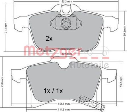 Metzger 1170010 - Bremsbelagsatz, Scheibenbremse alexcarstop-ersatzteile.com