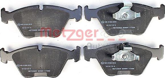 Metzger 1170086 - Bremsbelagsatz, Scheibenbremse alexcarstop-ersatzteile.com