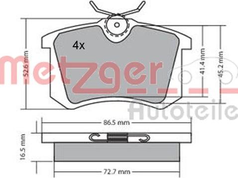 Metzger 1170039 - Bremsbelagsatz, Scheibenbremse alexcarstop-ersatzteile.com