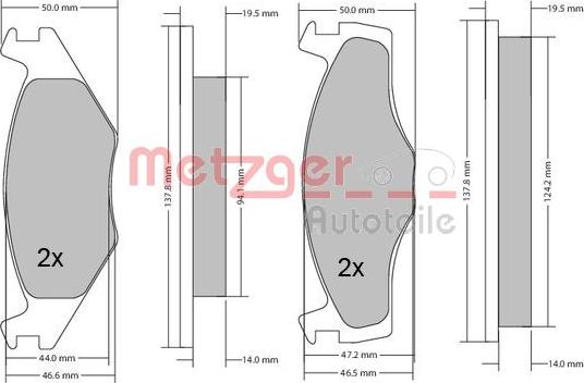 Metzger 1170033 - Bremsbelagsatz, Scheibenbremse alexcarstop-ersatzteile.com