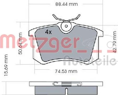 Metzger 1170022 - Bremsbelagsatz, Scheibenbremse alexcarstop-ersatzteile.com