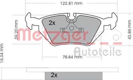 Metzger 1170075 - Bremsbelagsatz, Scheibenbremse alexcarstop-ersatzteile.com