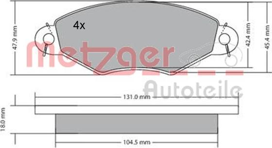 Metzger 1170199 - Bremsbelagsatz, Scheibenbremse alexcarstop-ersatzteile.com