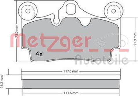 Metzger 1170191 - Bremsbelagsatz, Scheibenbremse alexcarstop-ersatzteile.com