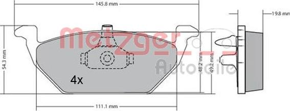 Metzger 1170144 - Bremsbelagsatz, Scheibenbremse alexcarstop-ersatzteile.com