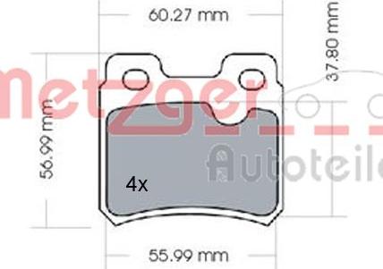 Metzger 1170165 - Bremsbelagsatz, Scheibenbremse alexcarstop-ersatzteile.com