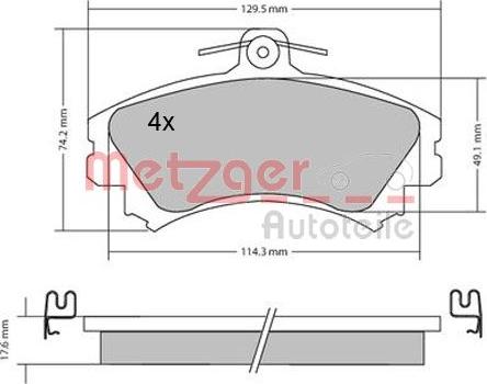 Metzger 1170166 - Bremsbelagsatz, Scheibenbremse alexcarstop-ersatzteile.com