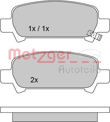 Metzger 1170167 - Bremsbelagsatz, Scheibenbremse alexcarstop-ersatzteile.com