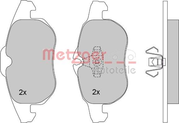 Metzger 1170100 - Bremsbelagsatz, Scheibenbremse alexcarstop-ersatzteile.com